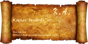 Kapus András névjegykártya