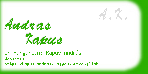 andras kapus business card