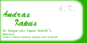 andras kapus business card